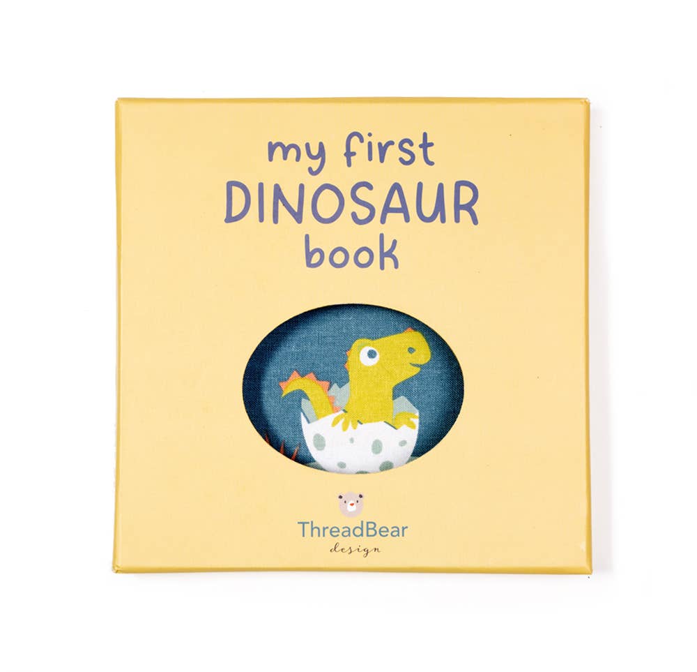 ThreadBear My First Dinosaur rag book, soft cloth book for babies