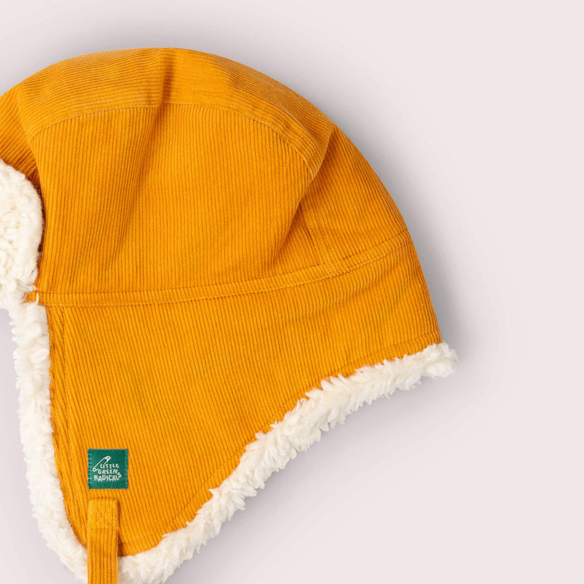 Little Green Radicals sunflower sherpa fleece cosy hat, organic kids' hat