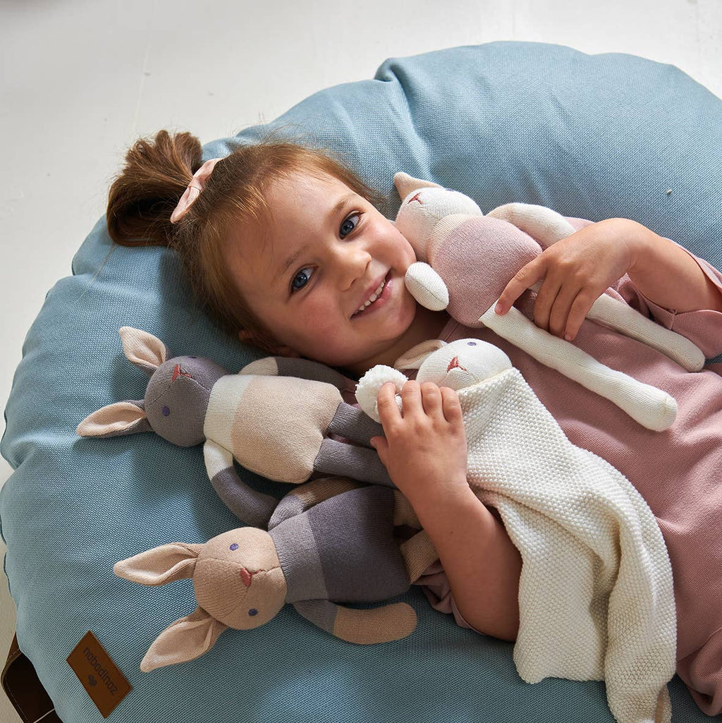 ThreadBear grey bunny, soft toy rabbit for children