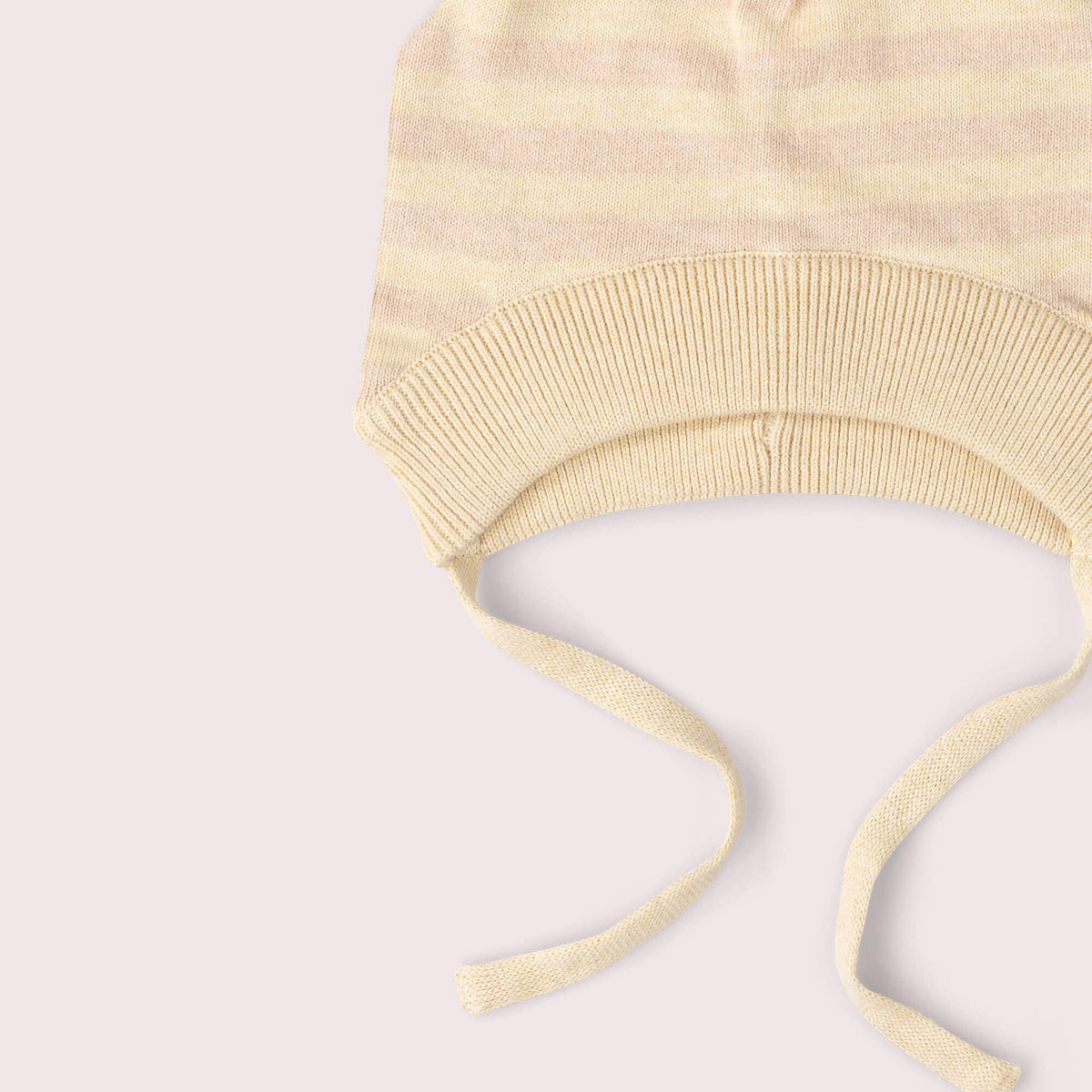 Little Green Radicals oatmeal striped knitted bobble hat, organic kids' hat