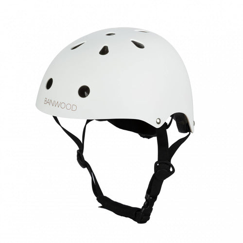 Banwood white kids' bike helmet, 50-54cm adjustable children's helmet