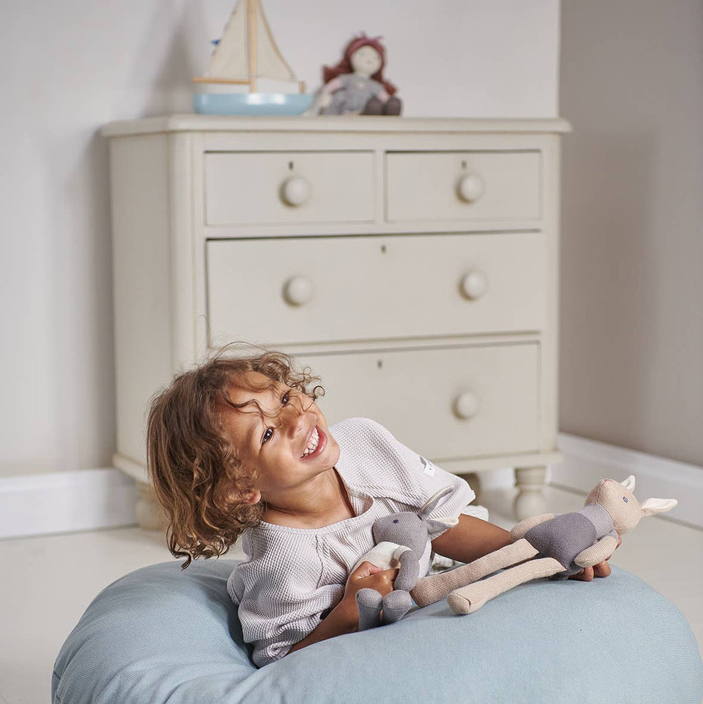 ThreadBear grey bunny, soft toy rabbit for children