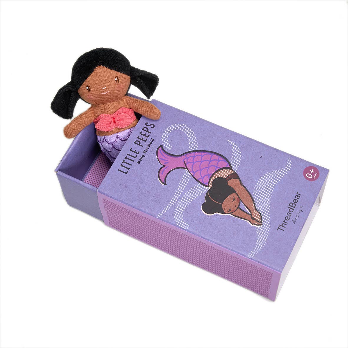 ThreadBear Little Peeps Molly Mermaid 12cm matchbox doll, kids' soft toy