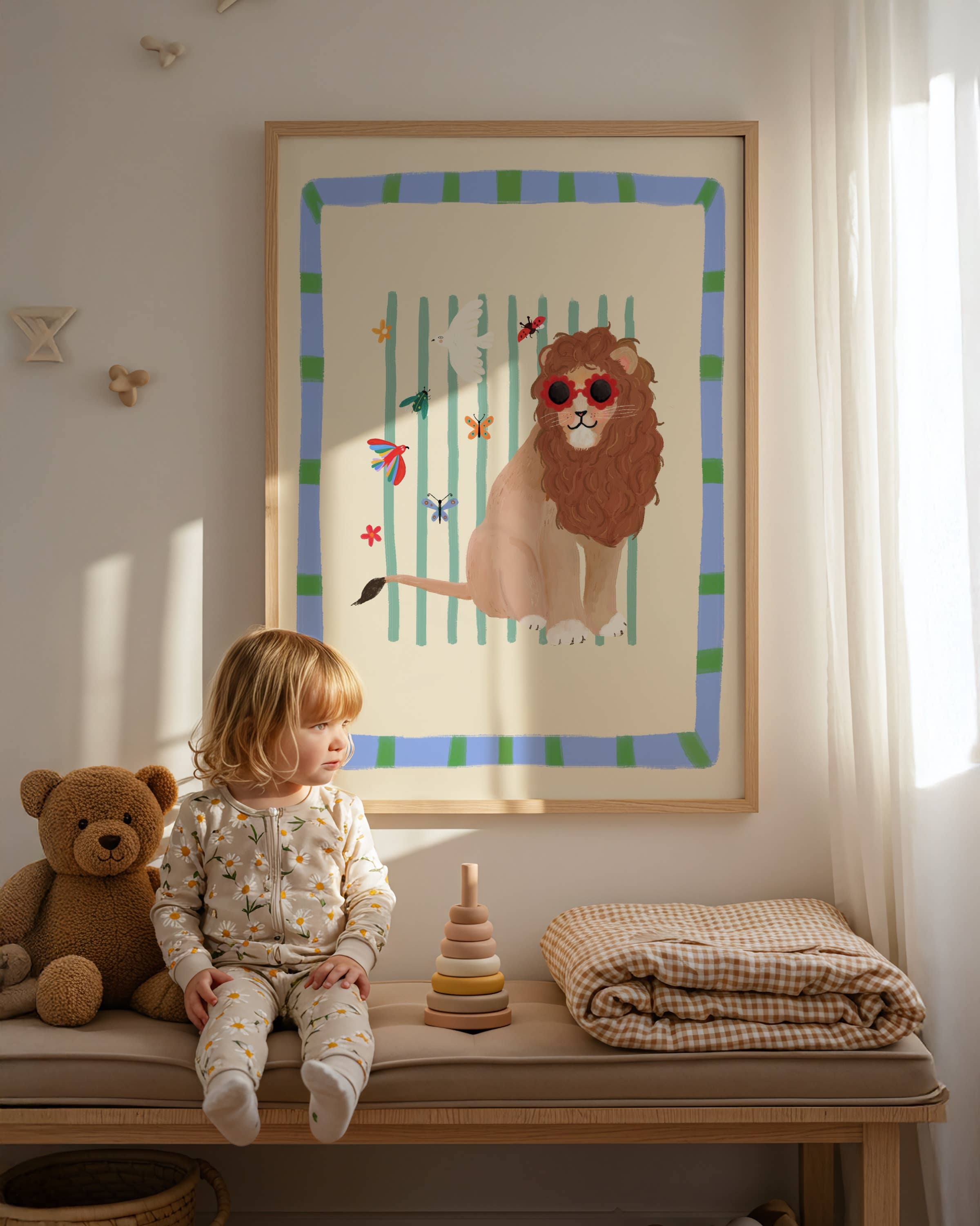 Leo Lion , Kids Art Print, Colourful Art, Fun Art, Animal