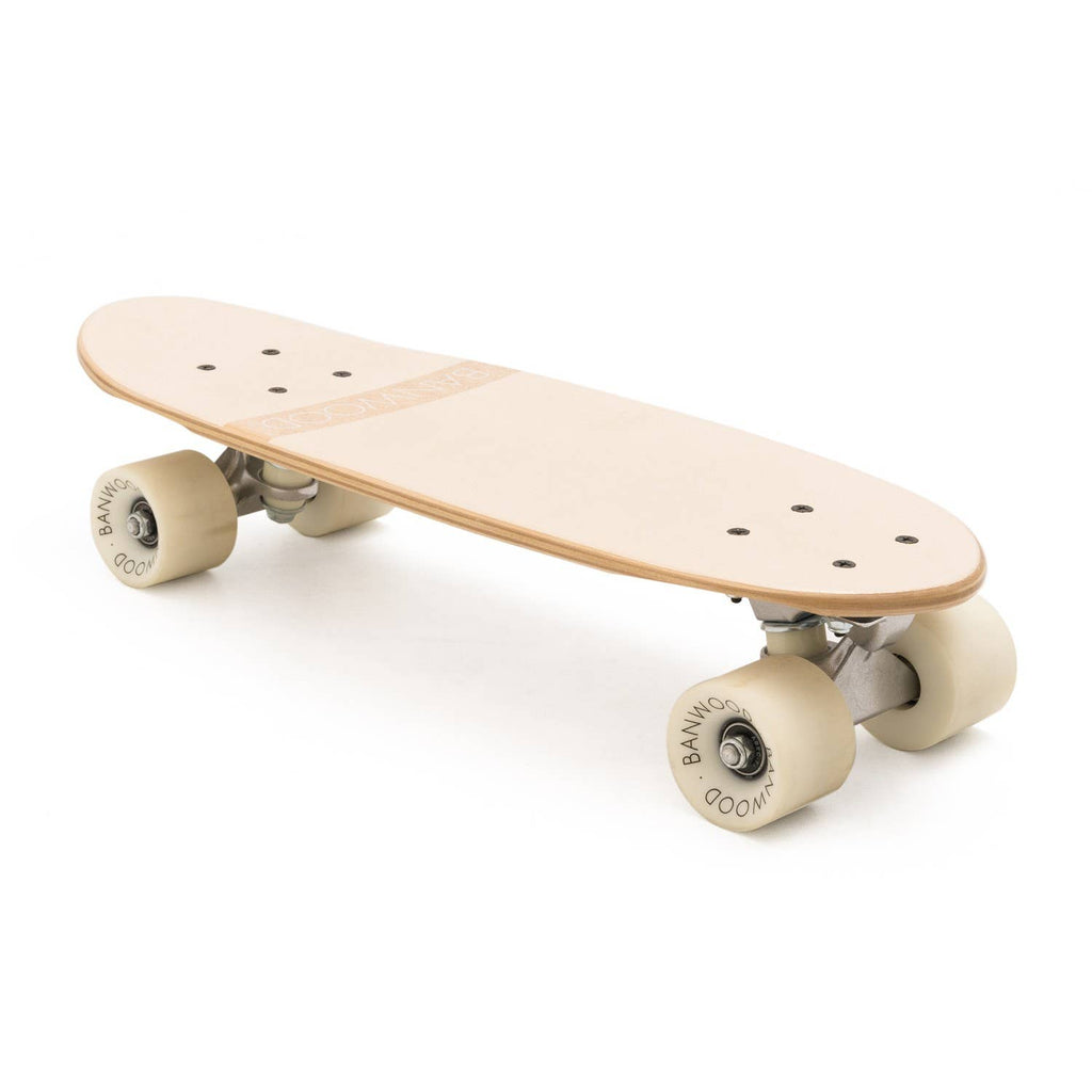 Banwood cream kids' skateboard, wooden cruiser deck for children