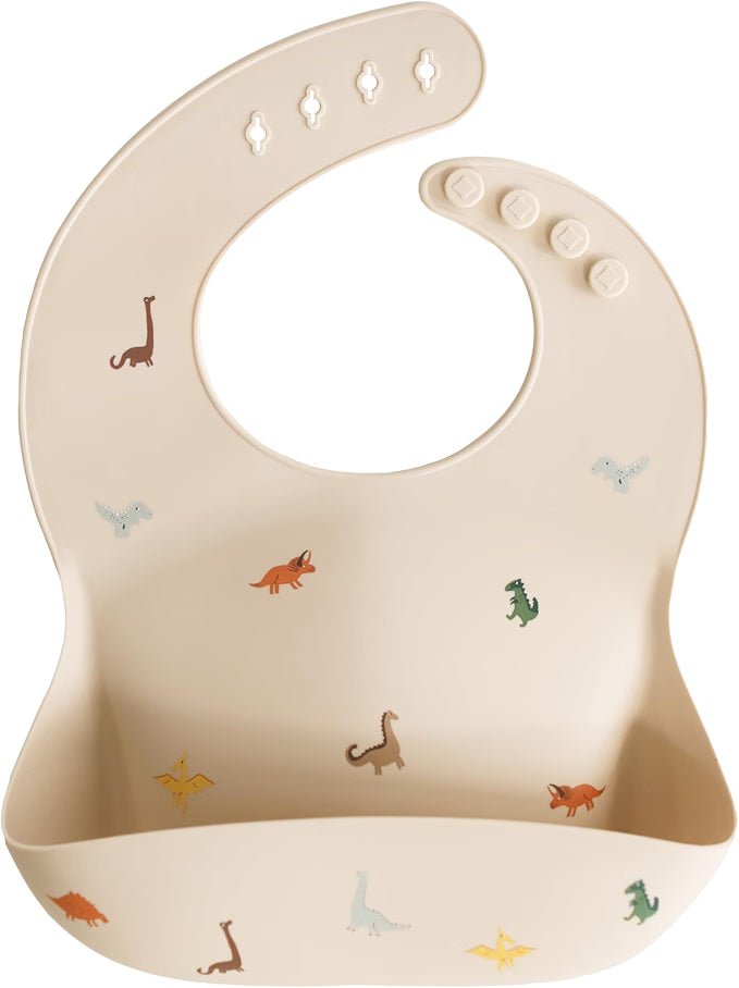 Silicone baby bib, children's feeding bib, Mushie