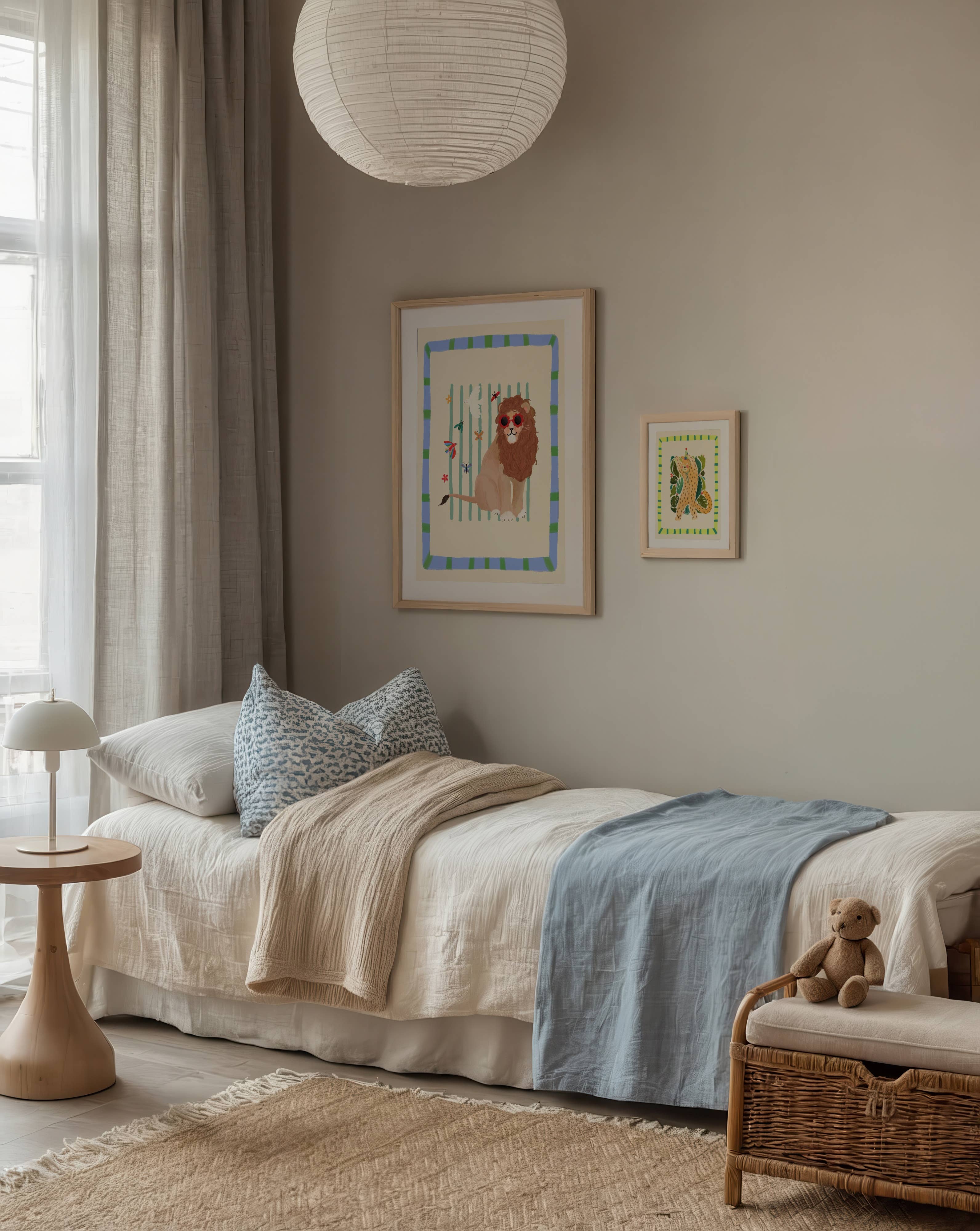 Leo Lion , Kids Art Print, Colourful Art, Fun Art, Animal