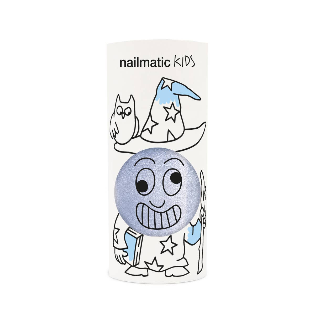 Nailmatic Merlin pearly blue kids' nail polish, water-based polish