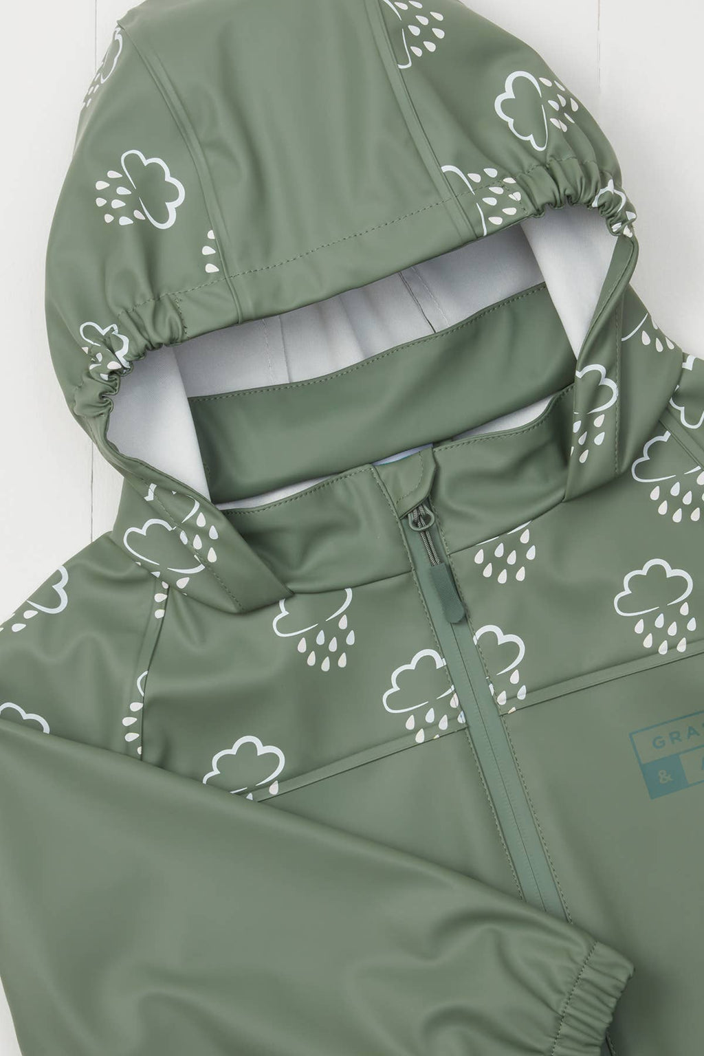 Khaki Colour Changing Kids Rain Jacket