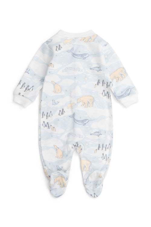 Baby sleepsuit in arctic print, children's babygrow, Sleepy Doe