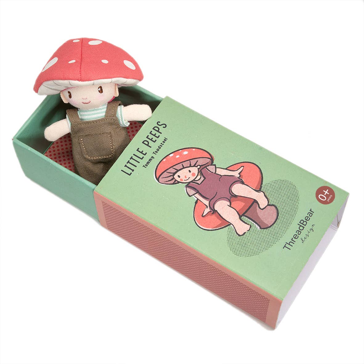 ThreadBear Little Peeps Tommy Toadstool 12cm matchbox doll, kids' soft toy
