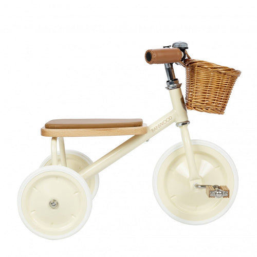 Banwood vintage cream kids' trike, classic three-wheel children's tricycle