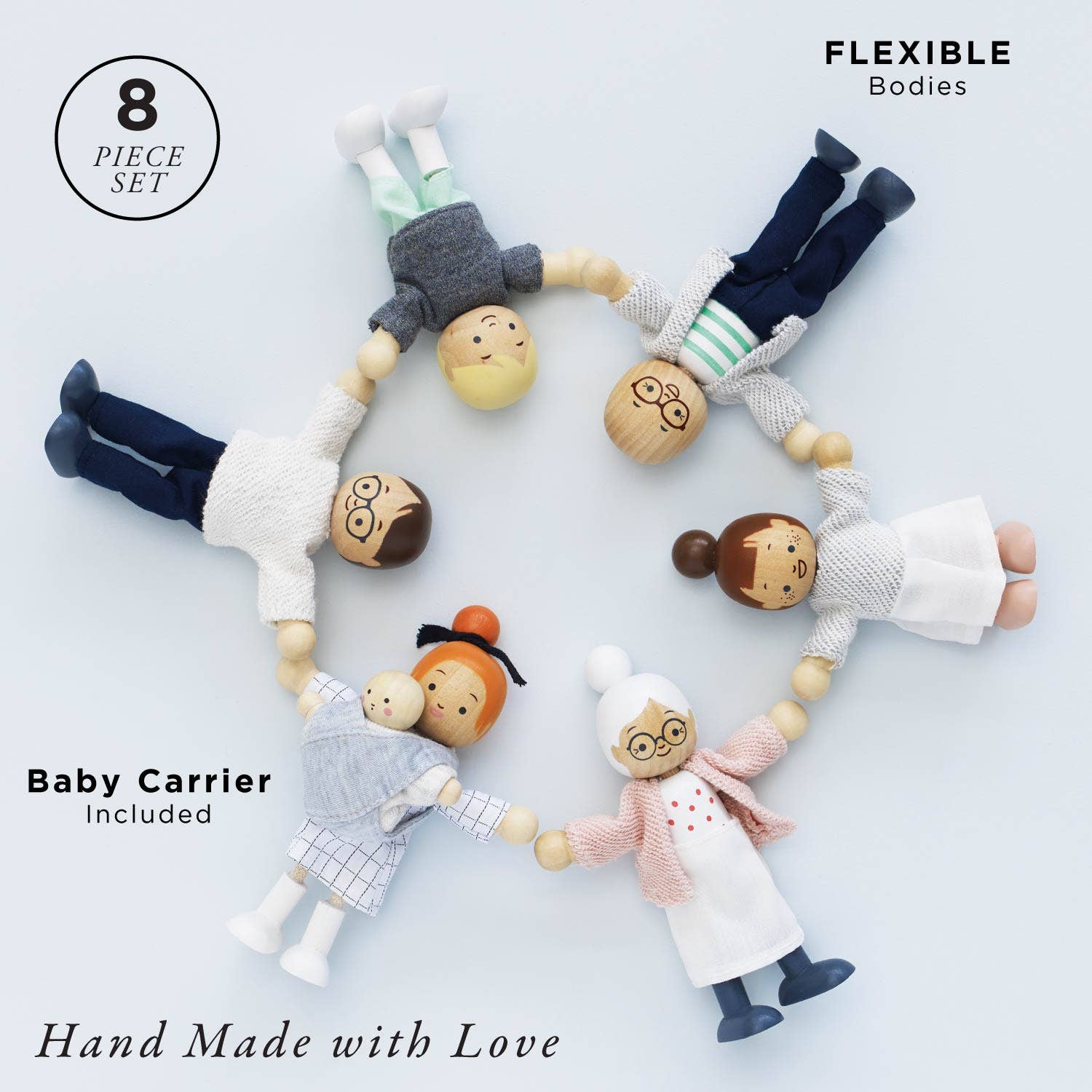 Le Toy Van wooden dolls house family, kids' pretend play figures