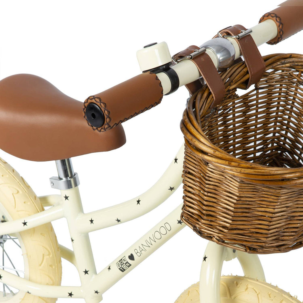 Banwood First Go vintage Bonton R cream balance bike, wooden kids' bike