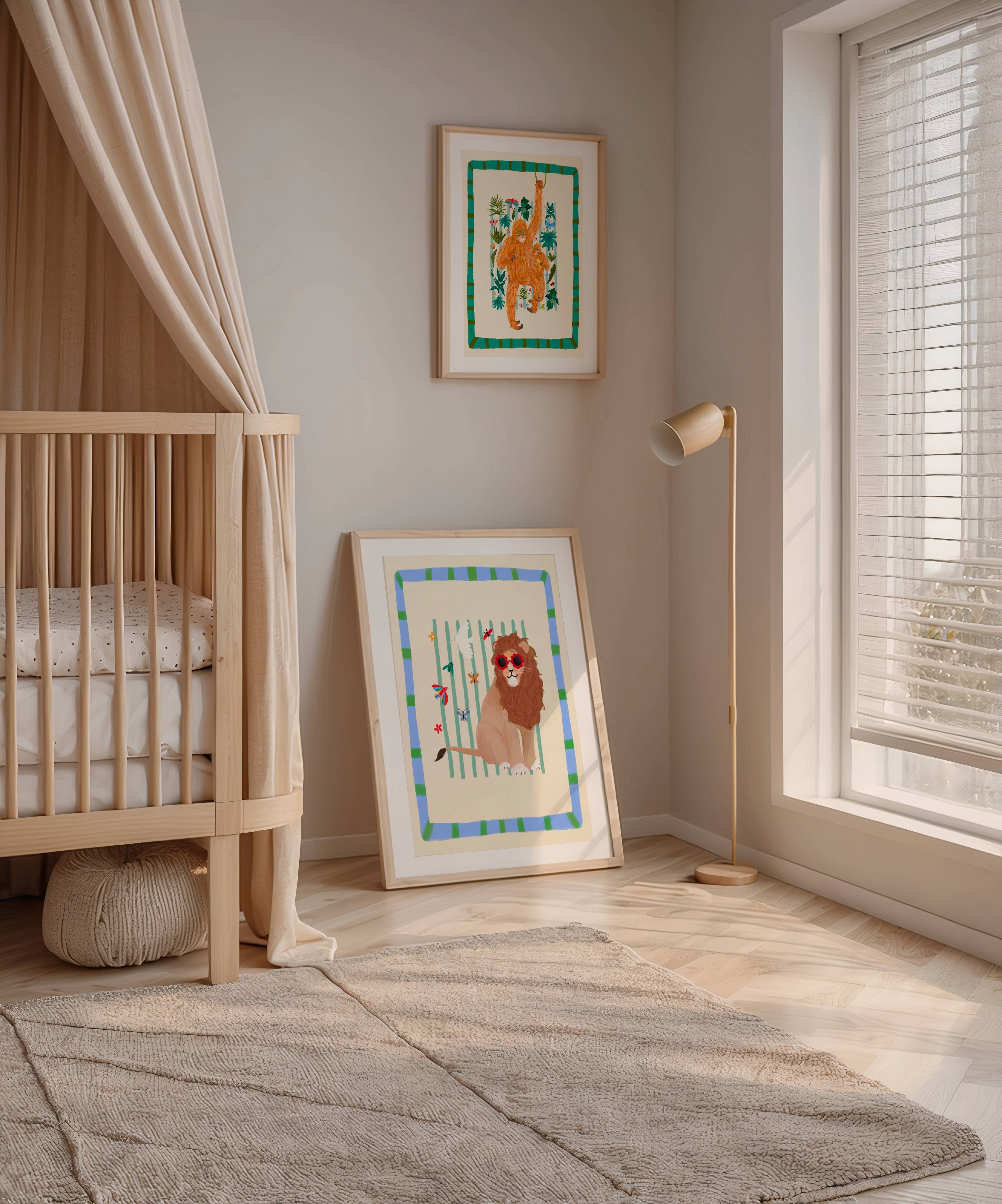 Leo Lion , Kids Art Print, Colourful Art, Fun Art, Animal