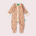 Little Green Radicals Petals zip organic babygrow, baby sleepsuit
