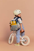Arthur tricolour saffron backpack, kids' jute rucksack, Hindbag
