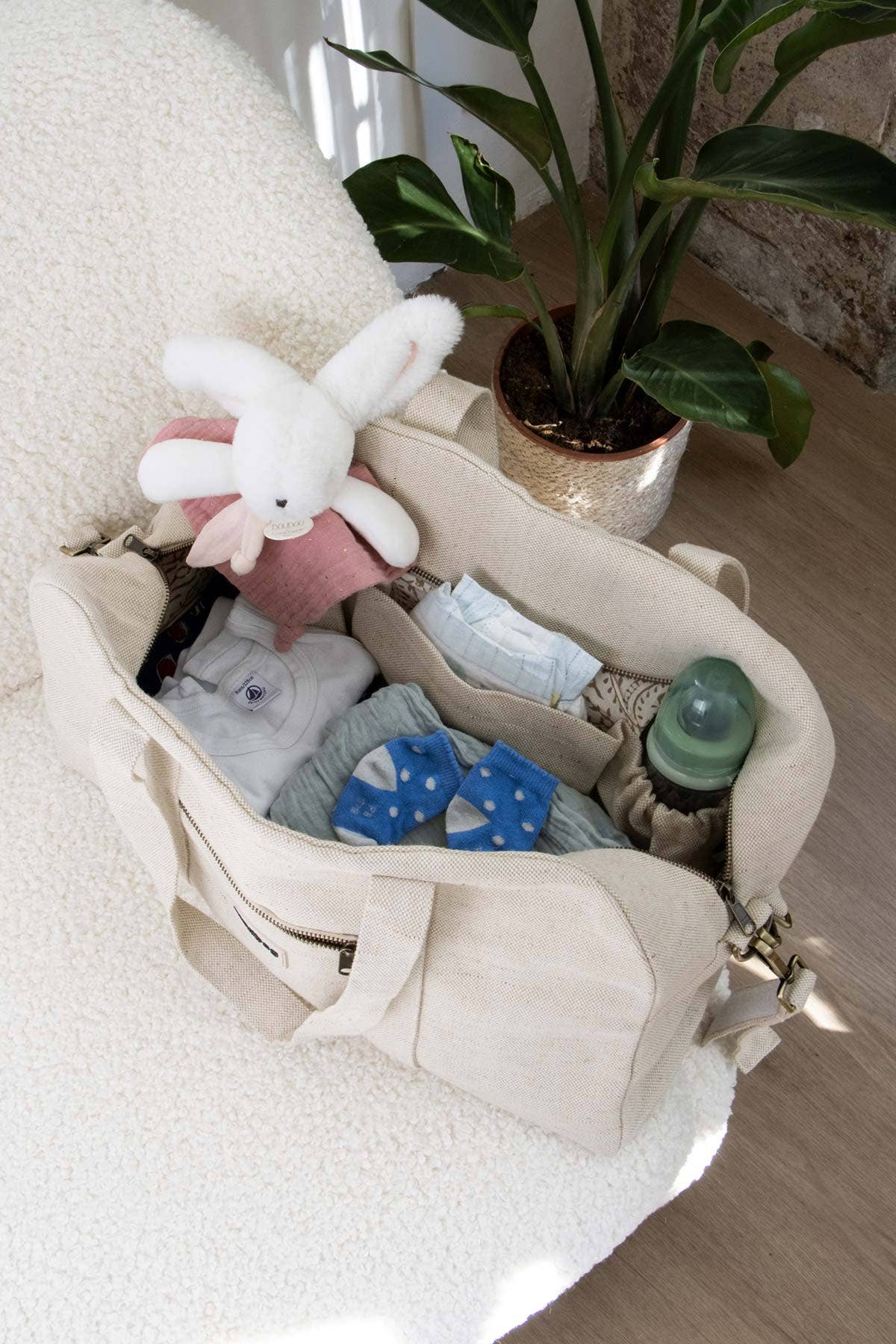 Basile jute changing bag, baby nappy bag, Hindbag