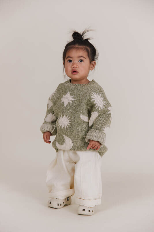 Claude & Co Cozmo Matcha Moon Star Jumper