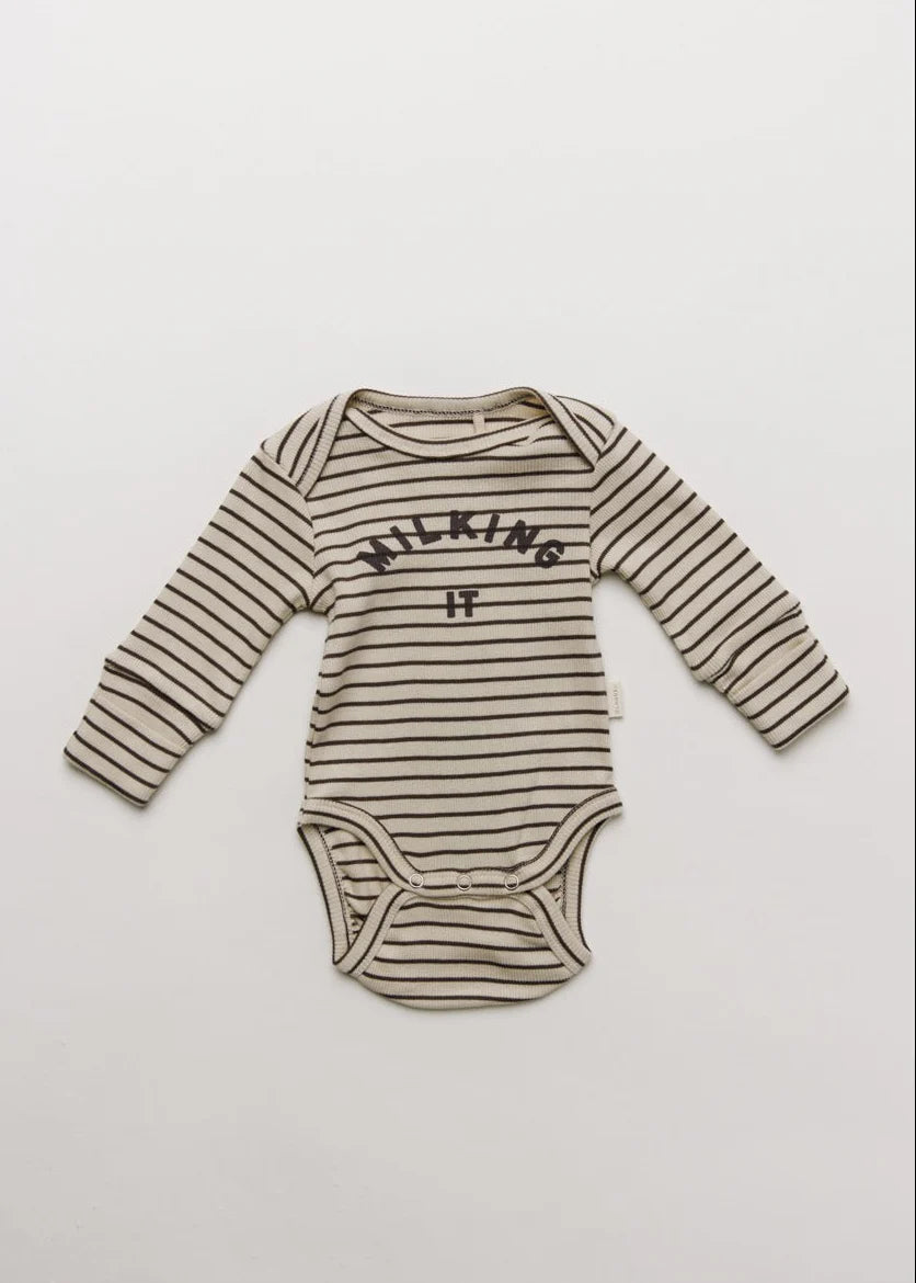 Claude & Co Milking It Coco Stripe Bodysuit