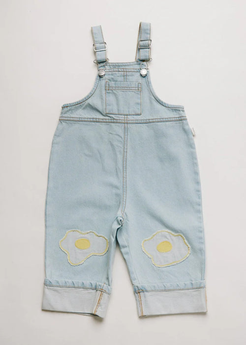Kids' Blythe egg patch denim dungarees, children's overalls, Claude & Co