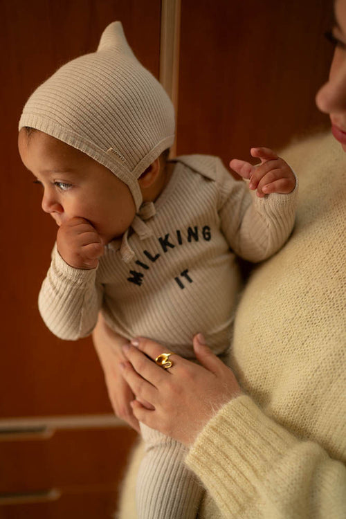 Baby oat rib bonnet, children's knitted hat, Claude & Co