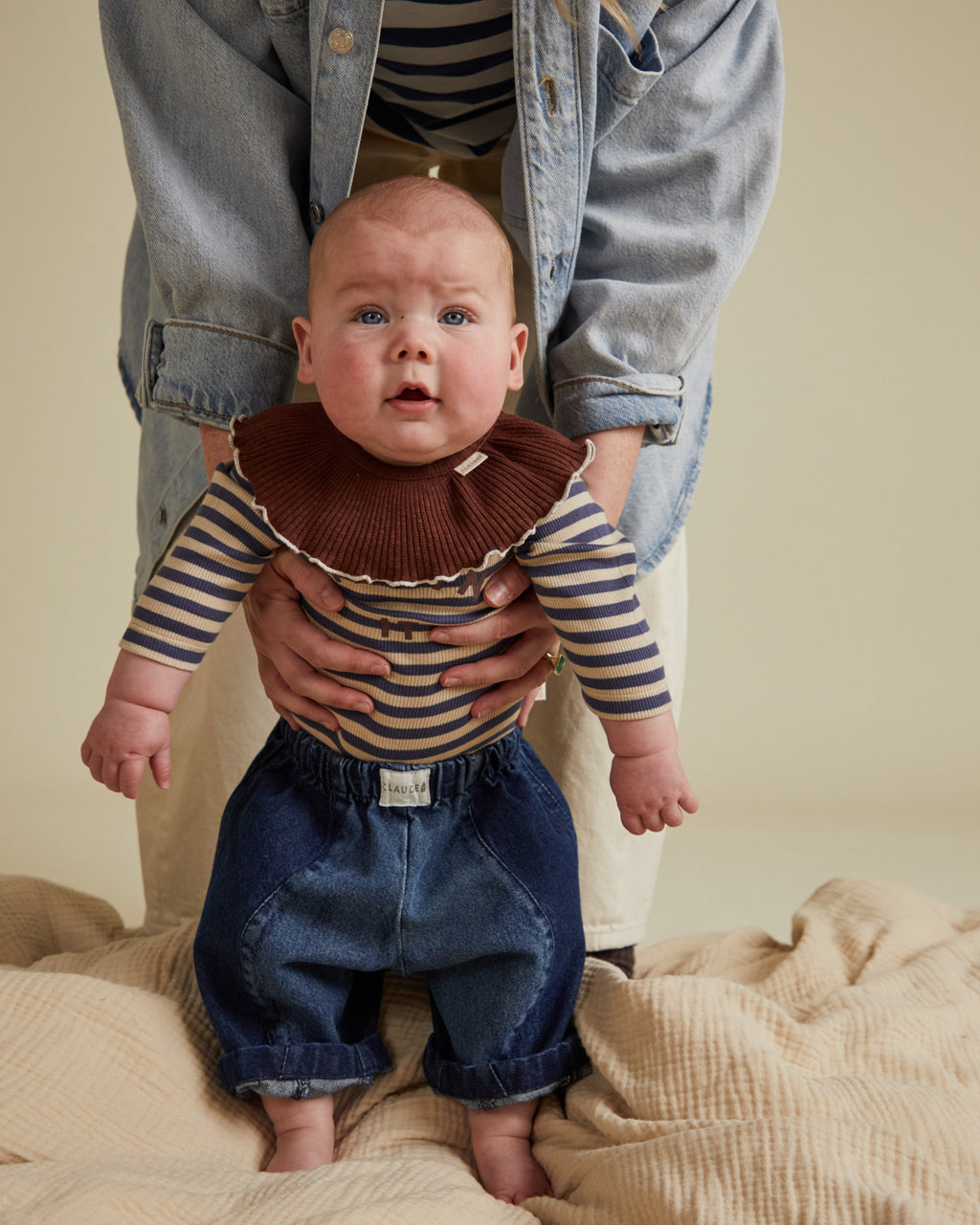 Claude & Co Milking It Inky Stripe Bodysuit