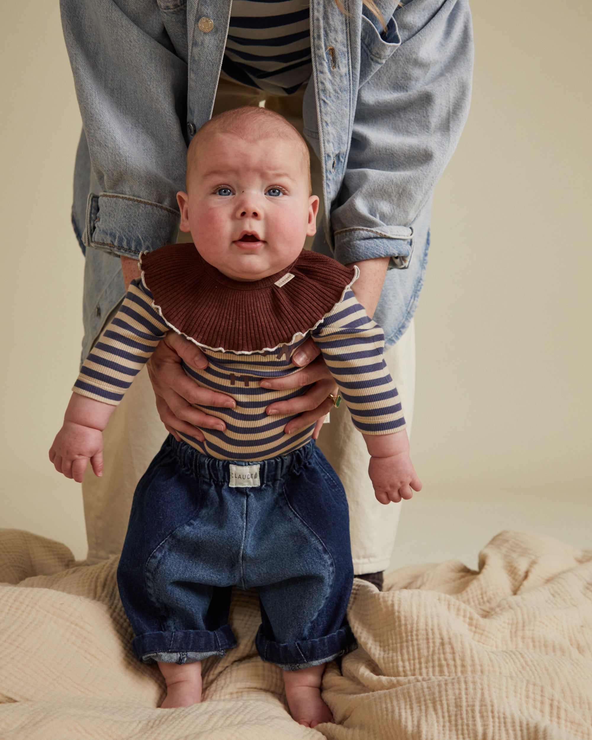 Claude & Co Milking It Inky Stripe Bodysuit
