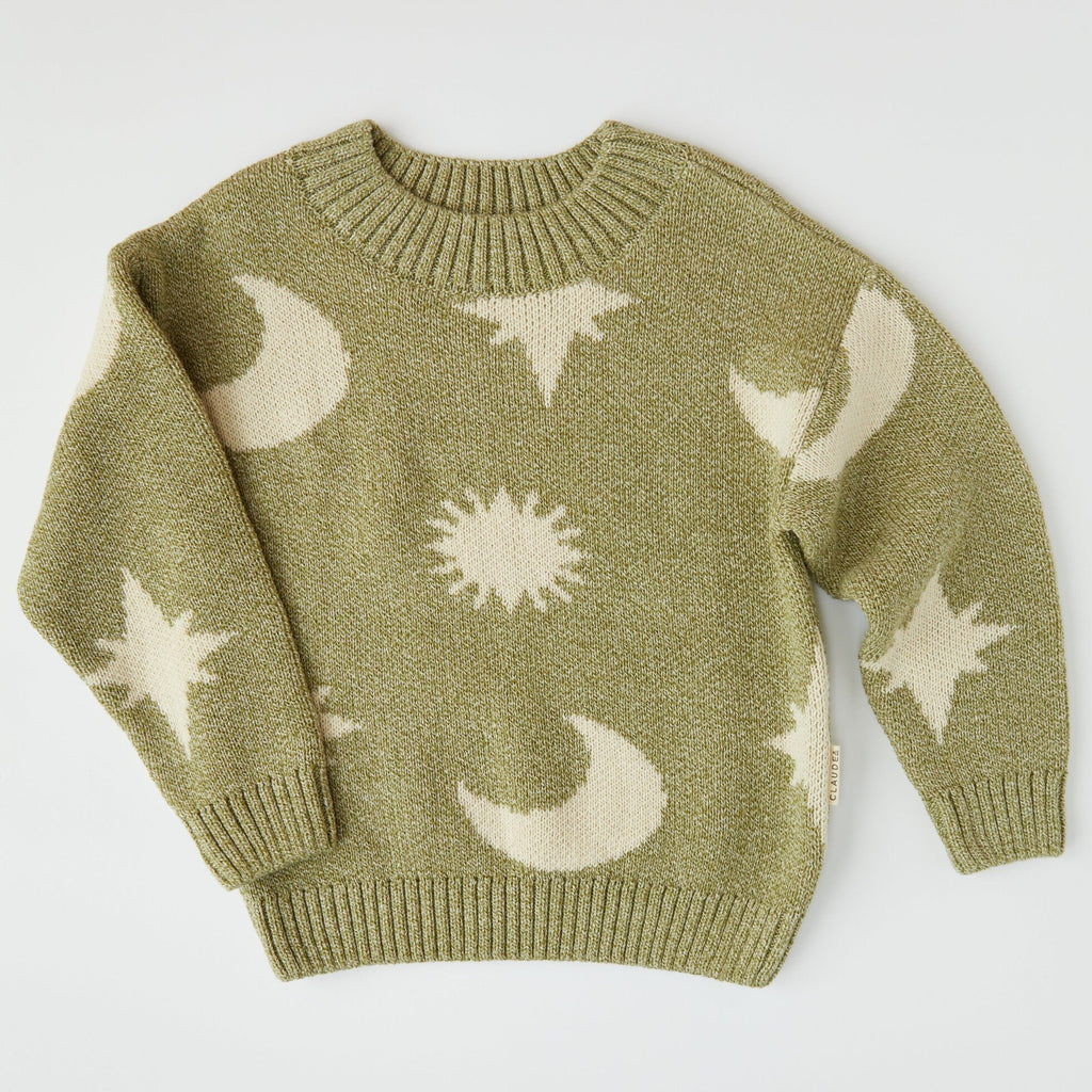 Claude & Co Cozmo Matcha Moon Star Jumper