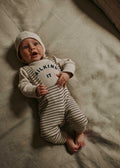 Claude & Co Milking It coco stripe baby leggings