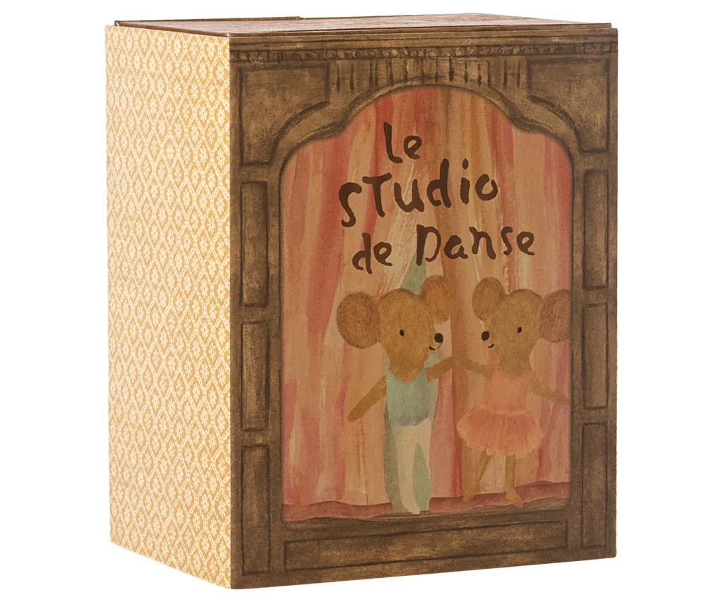 Maileg Ballet mice in dance studio, Little sister and brother