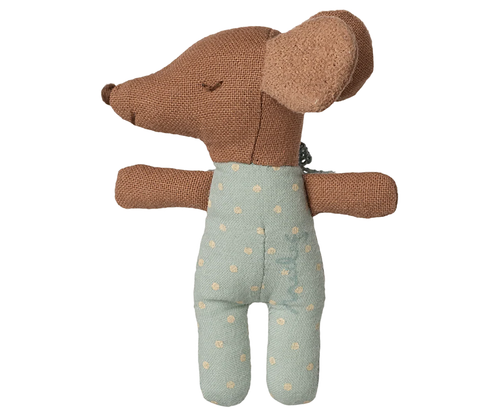 Maileg Sleep Wakey Baby Mouse in Matchbox - Blue