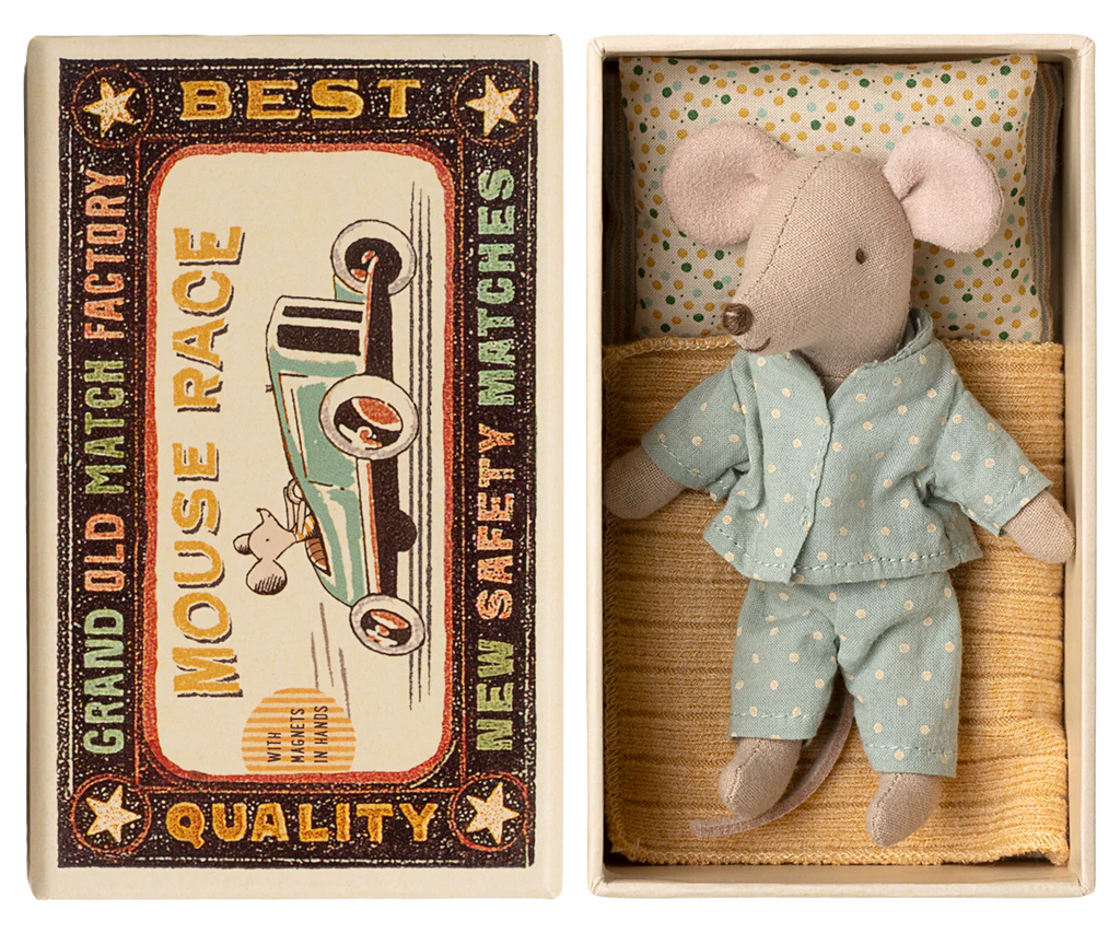 Maileg little brother mouse in matchbox, miniature toy for children