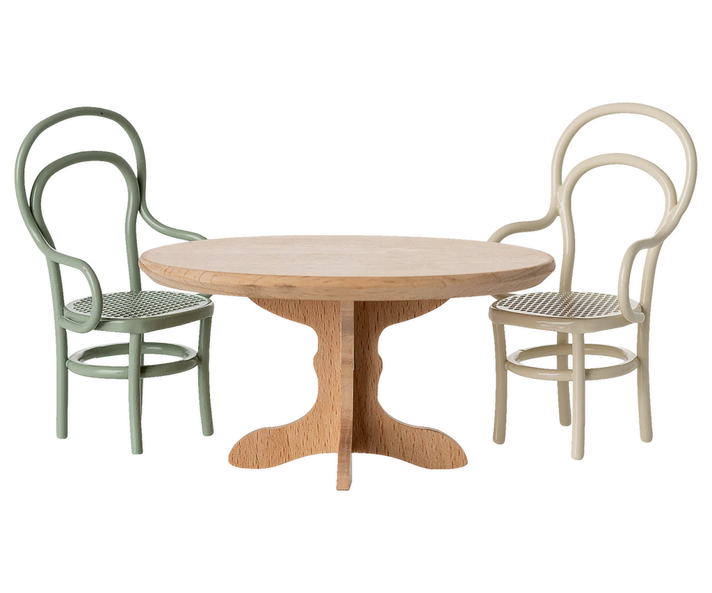 Maileg Oval dining table, Mouse - Nature