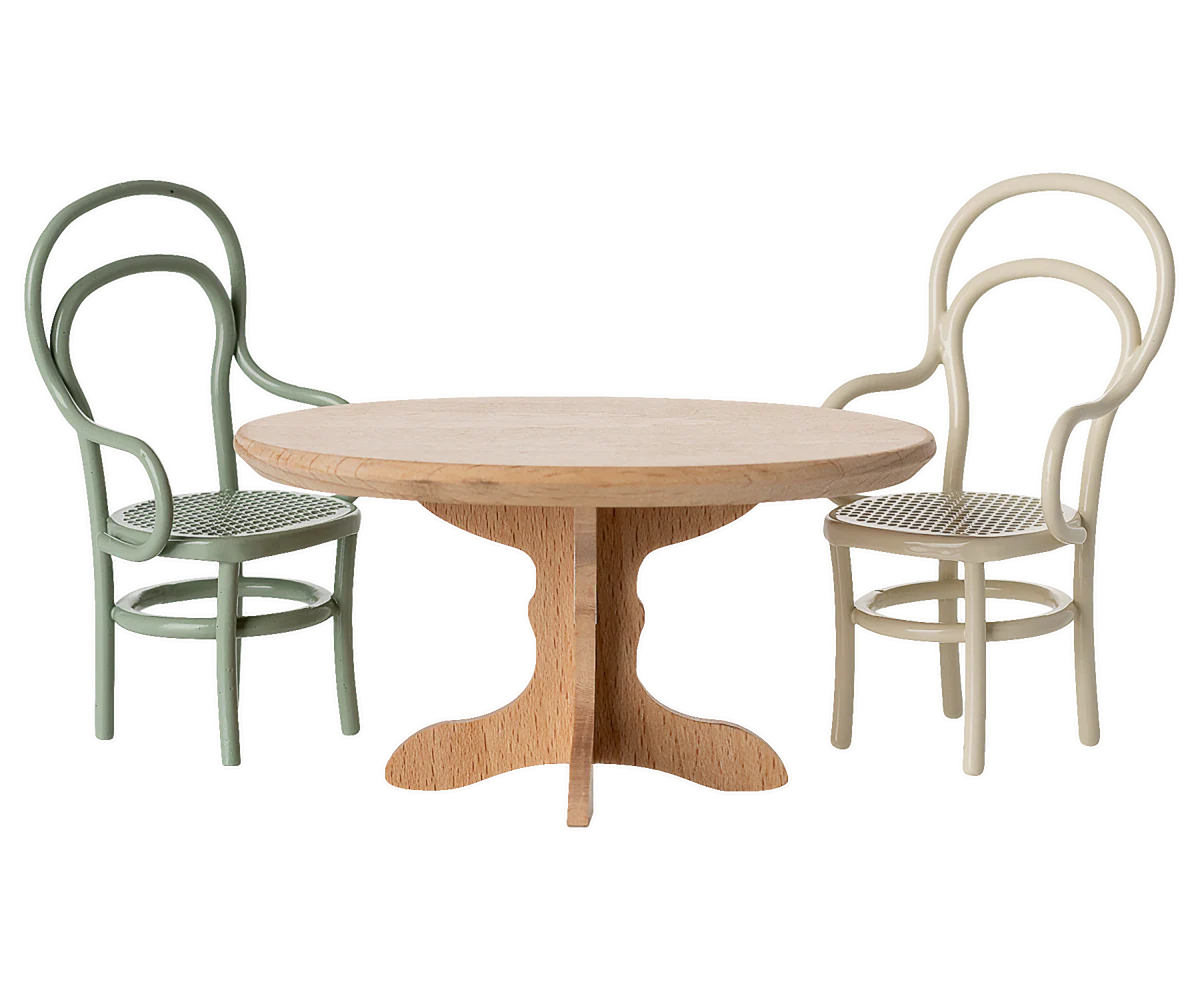 Maileg Oval dining table, Mouse - Nature