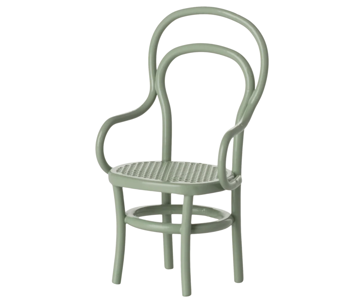 Maileg mouse vintage chair, mint, dollhouse furniture toy for children