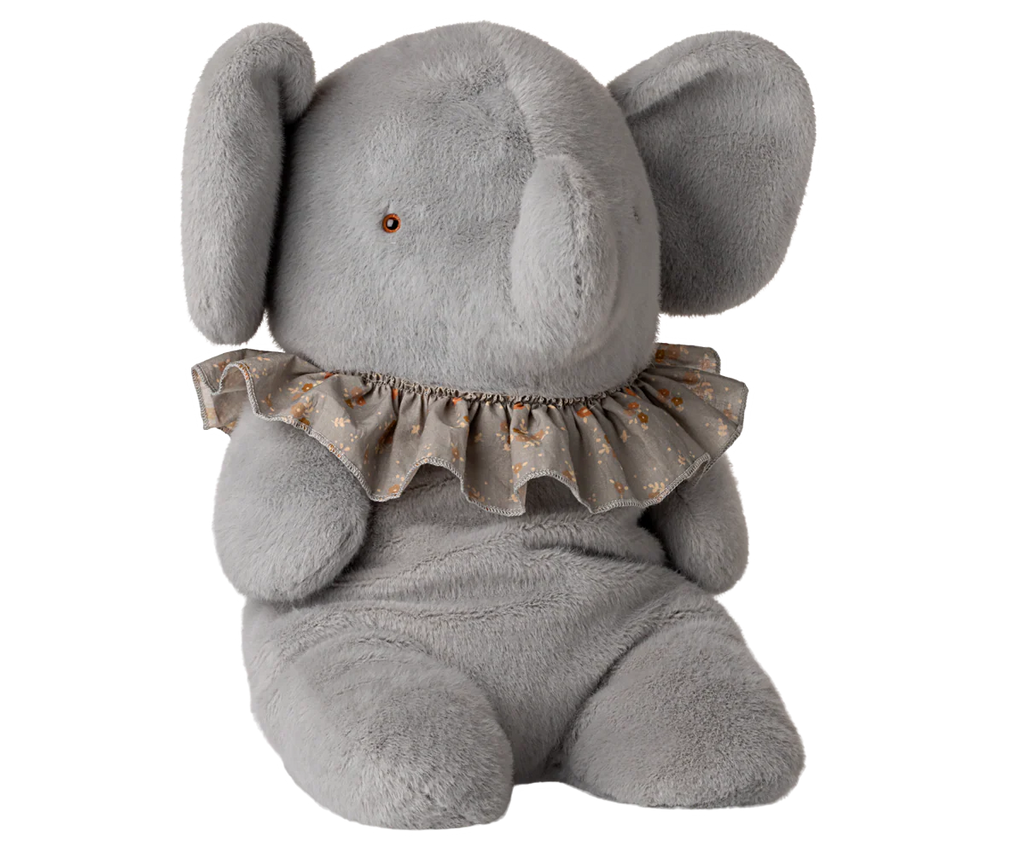 Maileg Elephant plush, Big - Blue/grey