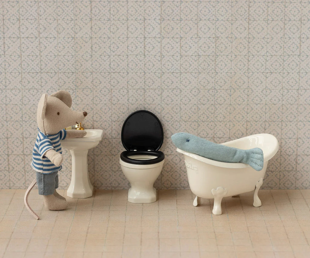 Maileg WC, Mouse - Off white