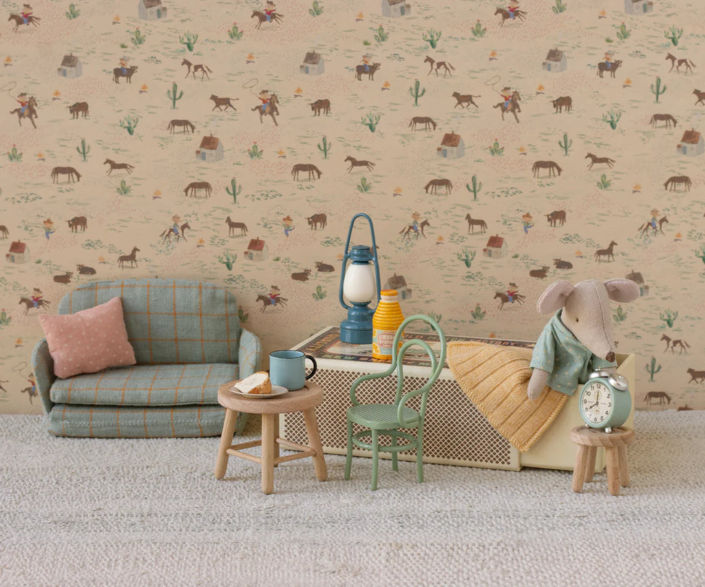 Maileg mouse vintage chair, mint, dollhouse furniture toy for children