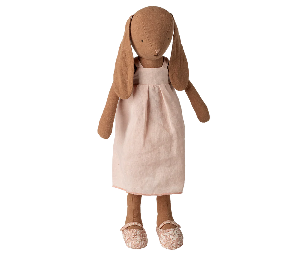 Maileg bunny, size 3, chocolate brown, dress and shoes, toy for children