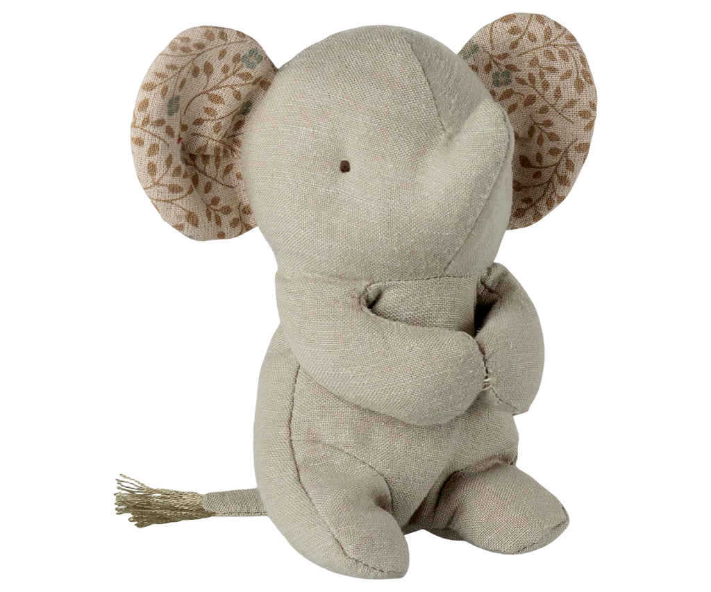 Maileg Lullaby Friends elephant, mini, iron grey soft baby toy