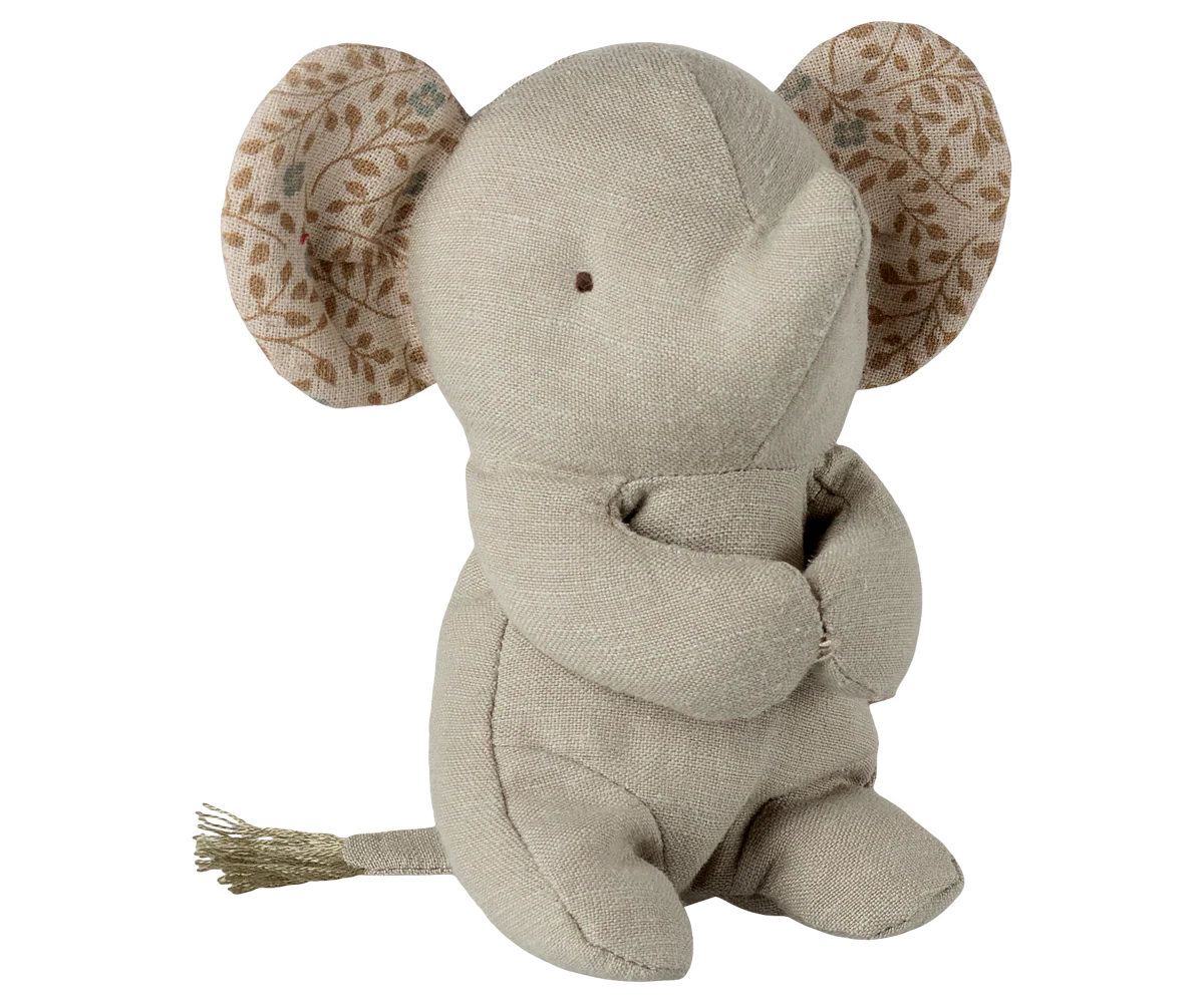 Maileg Lullaby Friends elephant, mini, iron grey soft baby toy