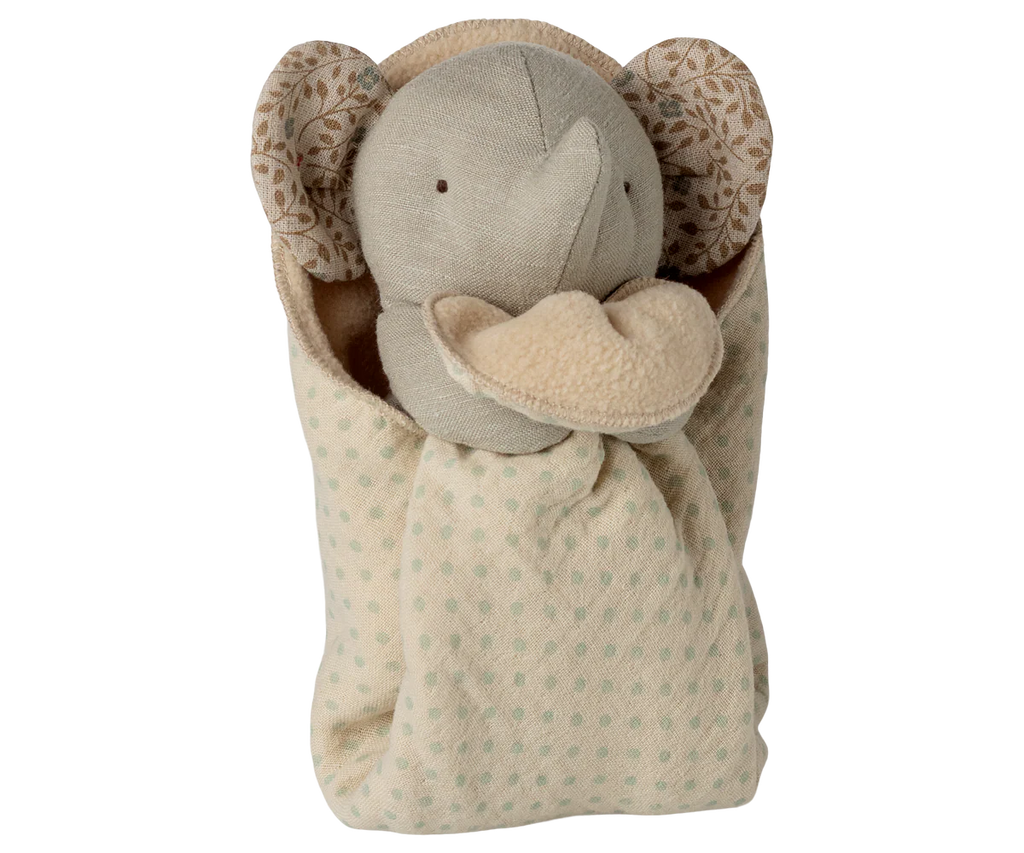 Maileg Lullaby Friends elephant, mini, iron grey soft baby toy