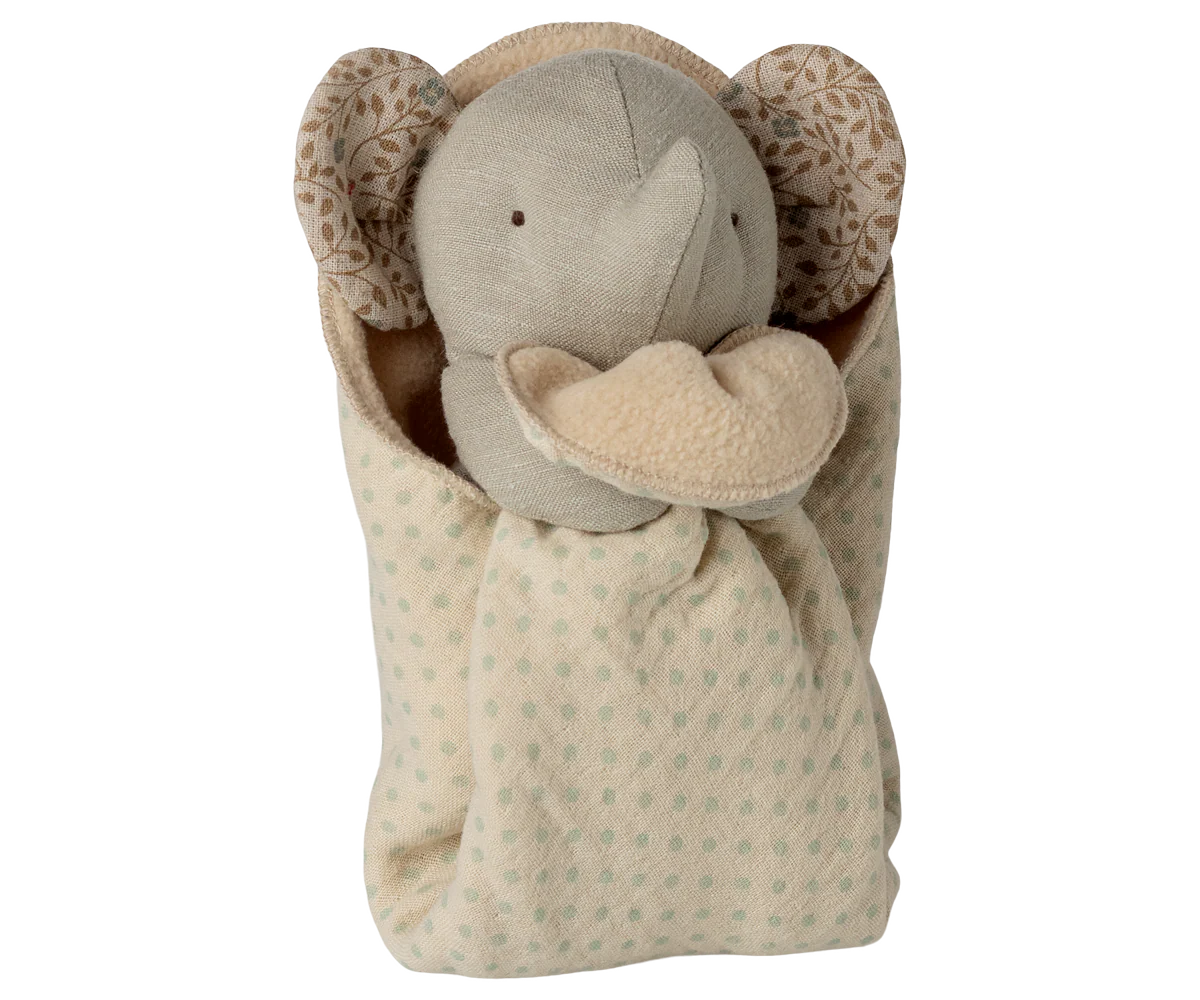 Maileg Lullaby Friends elephant, mini, iron grey soft baby toy