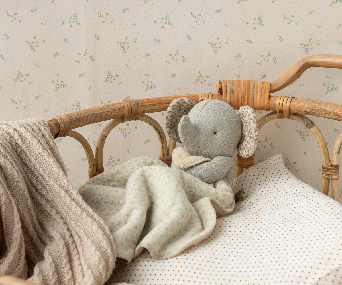 Maileg Lullaby Friends elephant, mini, iron grey soft baby toy