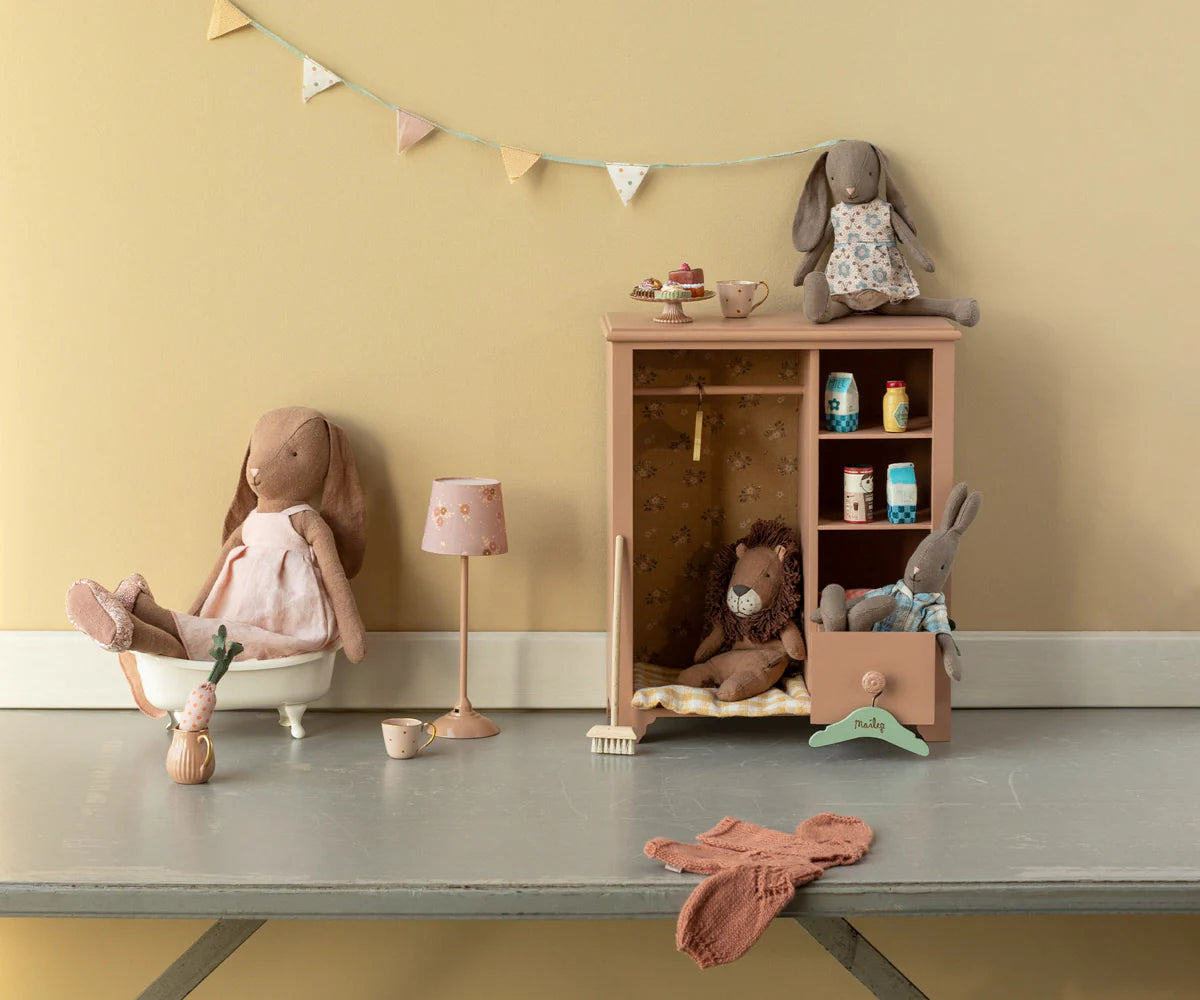Maileg bunny, size 3, chocolate brown, dress and shoes, toy for children
