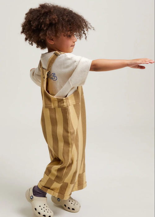 Kids' Blythe banoffee stripe dungarees, unisex children's overalls, Claude & Co
