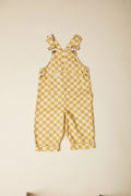 Kids' Cecile checkerboard ochre dungarees, Claude & Co