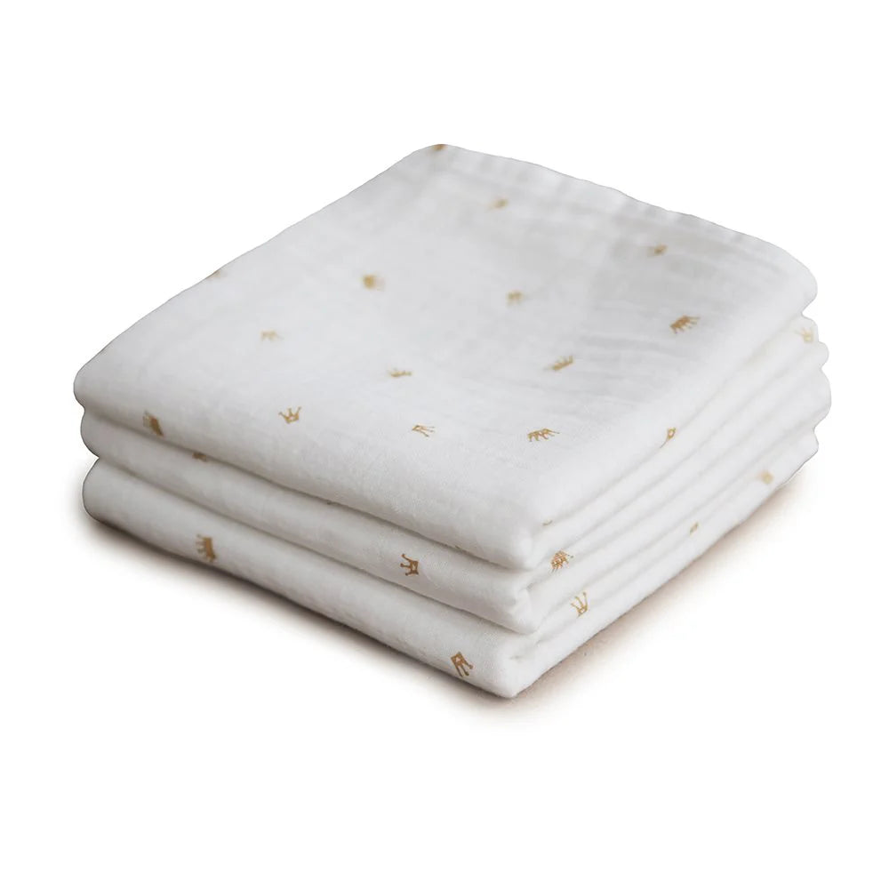 Mushie Muslin Cloth (set of 3) - Crowns