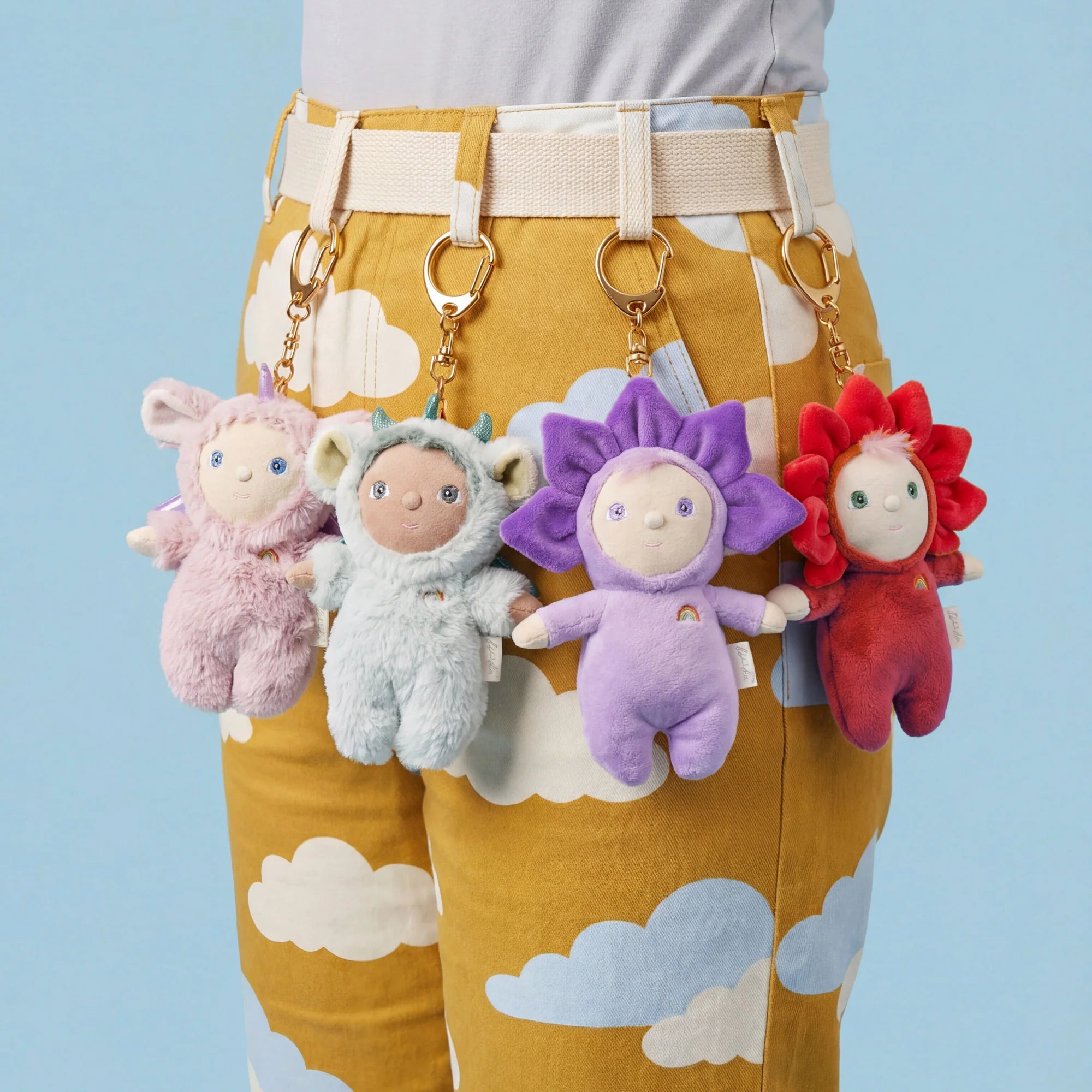 Olli Ella Dinky bag charm Dante the dragon, plush bag clip, Cucurucu